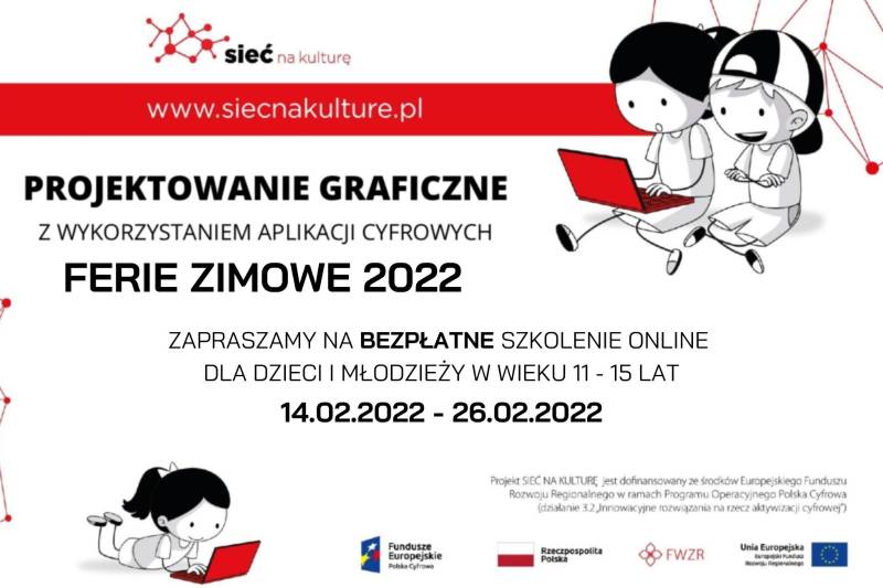 Wydarzenie: Ferie zimowe – zajęcia graficzne online dla dzieci, Kiedy? 2022-02-26 15:00, Gdzie? Online